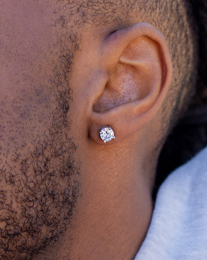 6mm Round Cut Diamond Stud Earrings