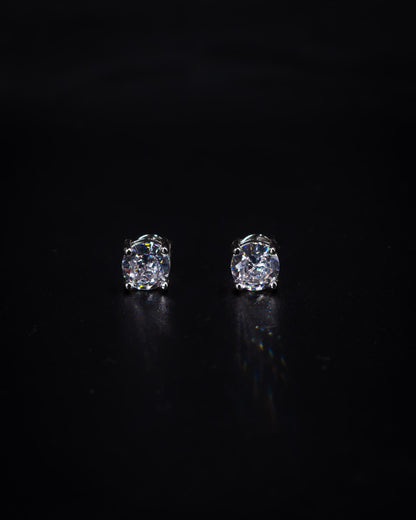 6mm Round Cut Diamond Stud Earrings