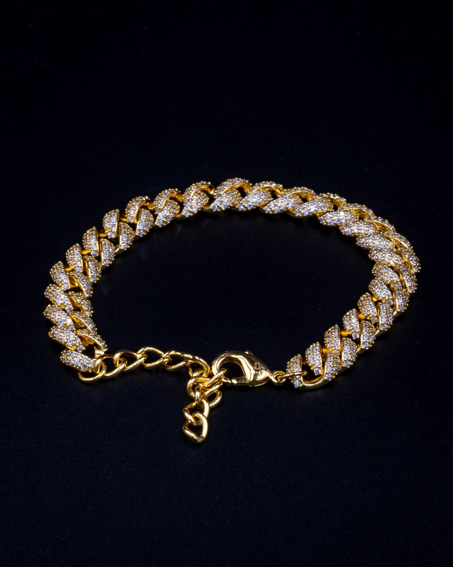 8.5mm Diamond Cuban Link Anklet - Gold