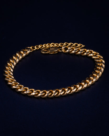 8mm Miami Cuban Anklet - Gold