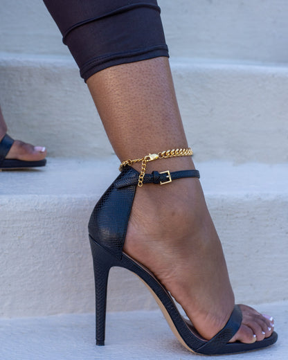 8mm Miami Cuban Anklet - Gold