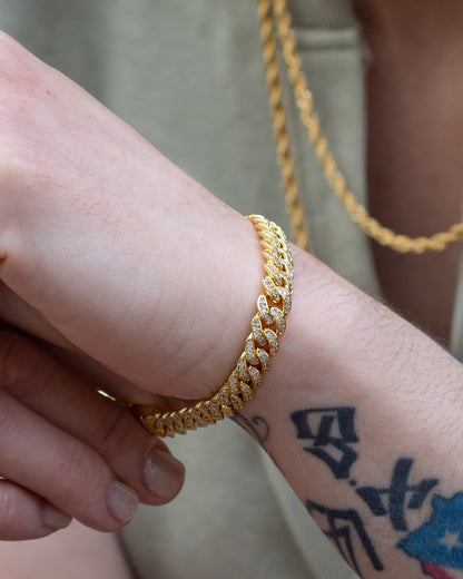 8mm Diamond Cuban Link Bracelet