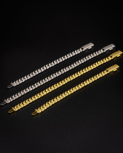 8mm Diamond Cuban Link Bracelet