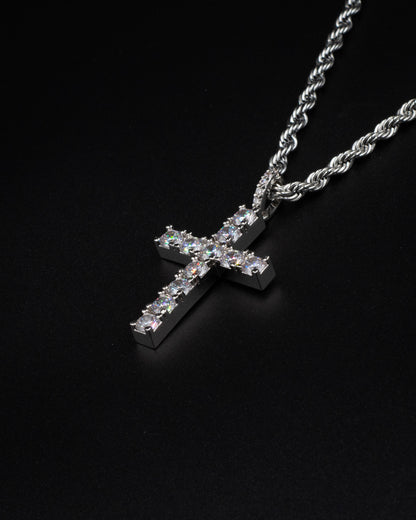 OXALA Diamond Cross Pendant - White Gold