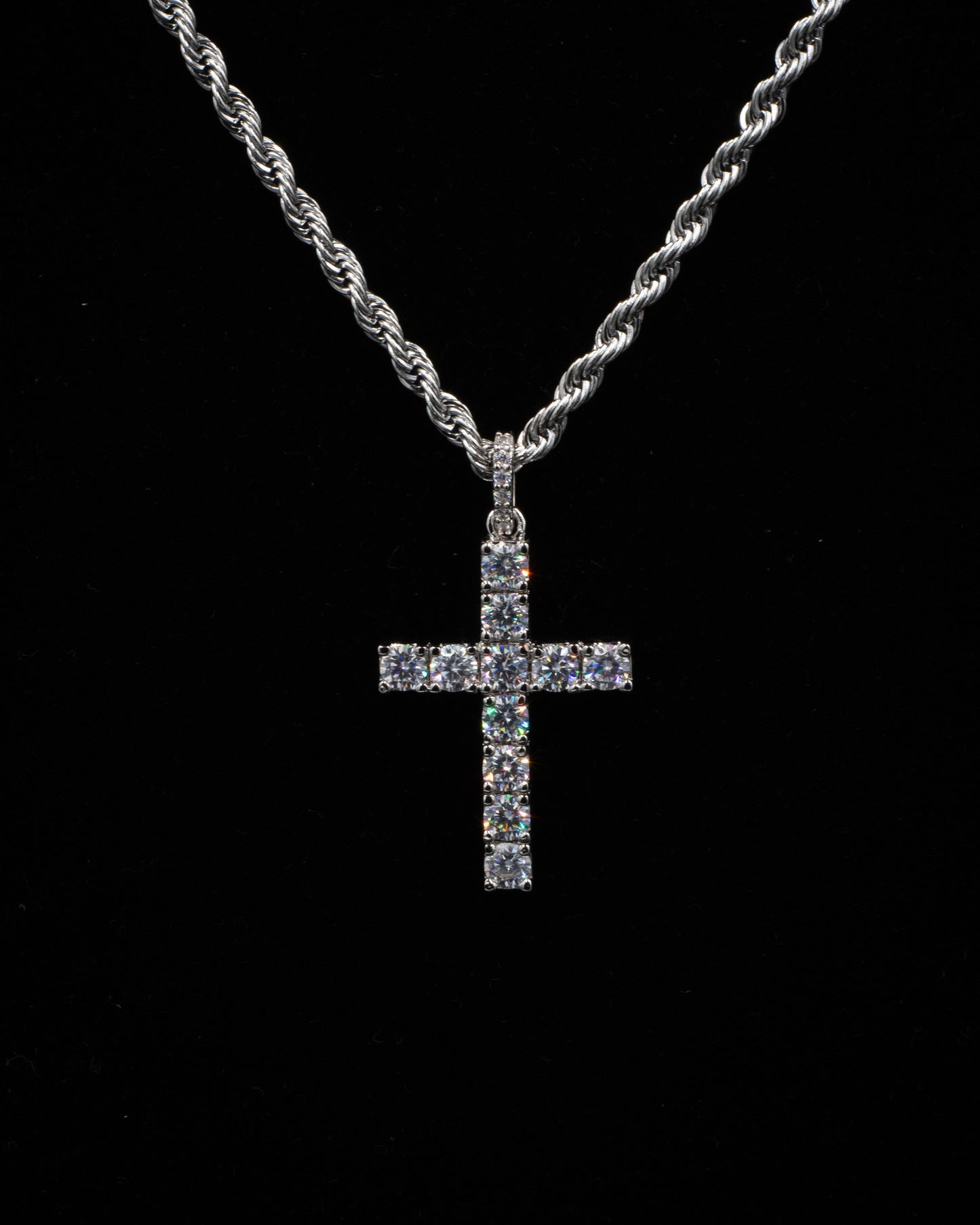 OXALA Diamond Cross Pendant - White Gold